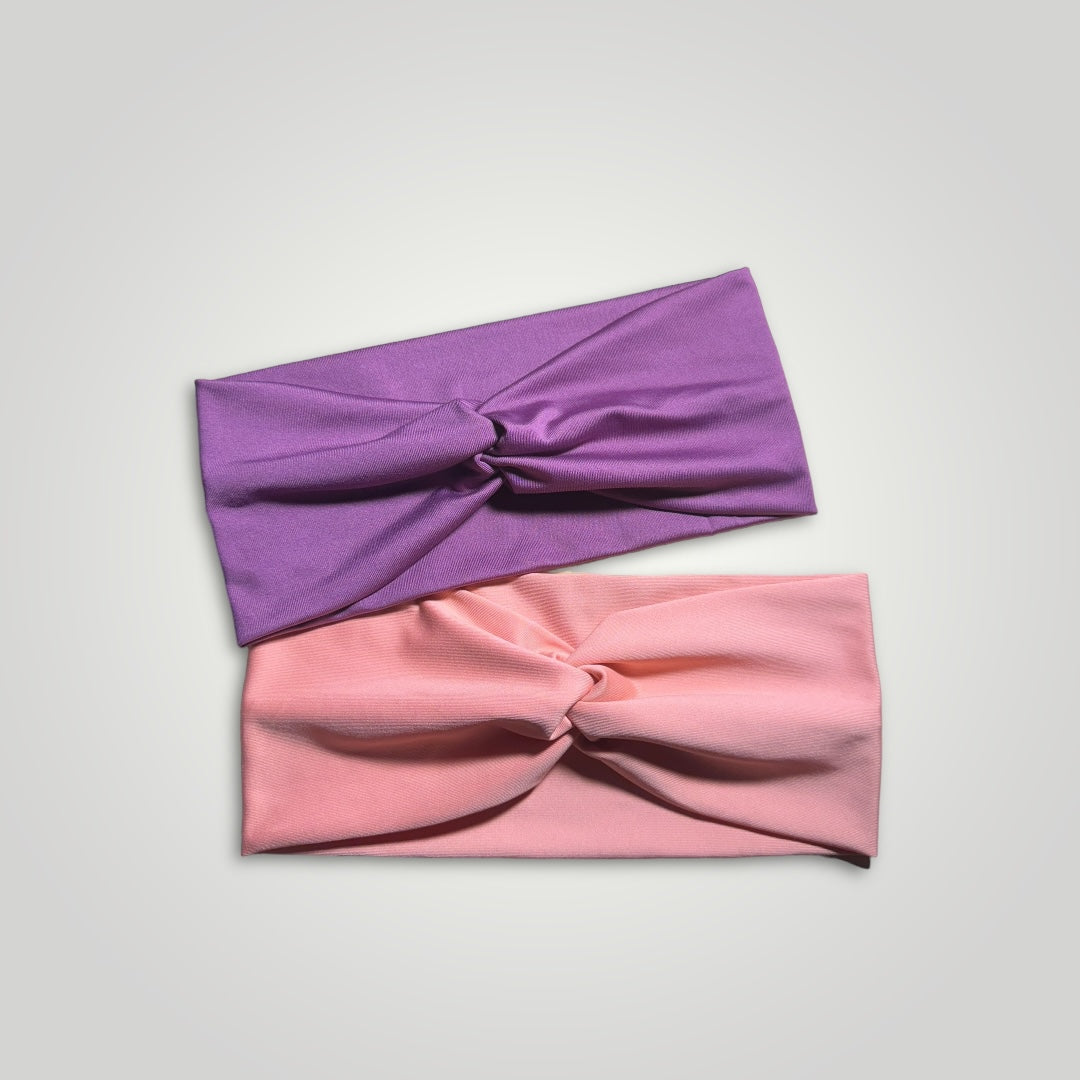 2 Extra soft wide headband. Colors: Pink & Purple.